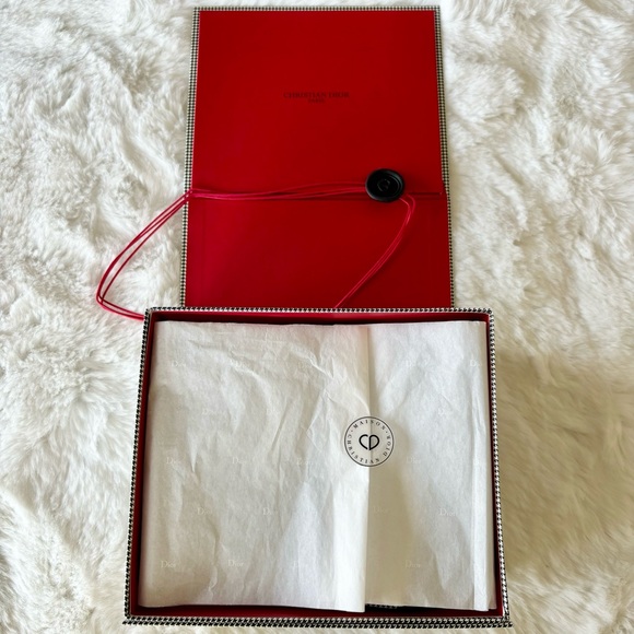 NEW Dior Bundle Houndstooth Gift Box Drawstring Pouch Bag Cosmetic Pillow - Picture 12 of 16